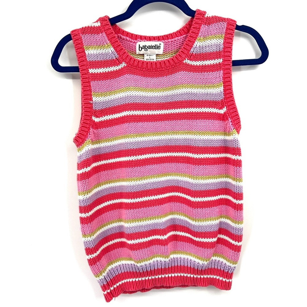 y2k Bagatelle sweater vest kidcore striped Indie pop sleaze kidcore maximalist L